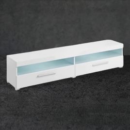 Opulent Orbit TV Cabinet with 2 Drawers in White - 200cm