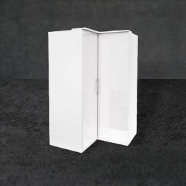 Corner Wardrobe - OPULENT 2 Door Wardrobe White 109cm