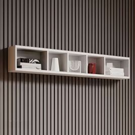 Opulent Orbit Wall Shelf with 5 Compartments - White