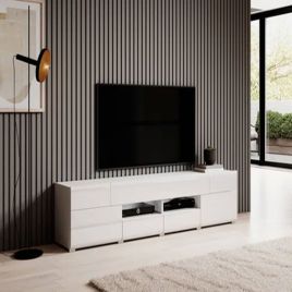 Echo Eden TV Cabinet with 2 Doors in White - 208cm