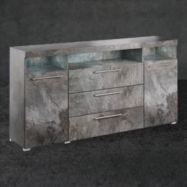 Nomadic Nouveau Sideboard with 3 Drawers and 2 Doors - Schiefer
