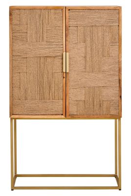 SELVARIS 2 Door Paper Rope Sideboard - Medium Oak