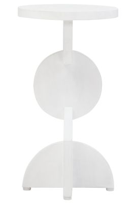 PENWYTHA Abstract Wooden Side Table - White