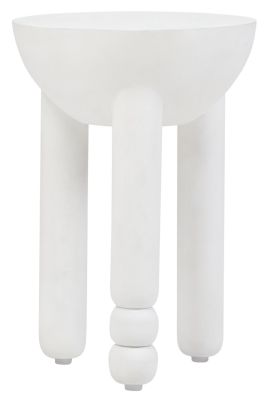 PENWYTHA Round Column Detail Wooden Side Table - White