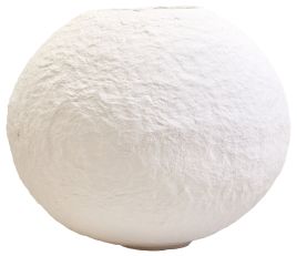 GRENTHRA Round Large Cotton Mache Vase - White