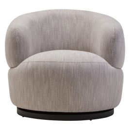 ZELDENNE Fabric Curved Swivel Chair - Grey