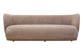 VELTHORAN Chenille Fabric 3 Seater Sofa - Brown