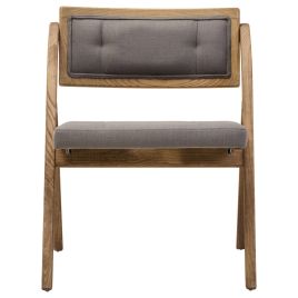 MORWYNNE Wooden Folding Armchair - Oak and Grey