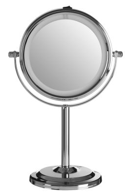 ARVORIA LED Table Face Mirror - Silver