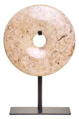 HAVERLYN Small Round Speckled Marble Disc Sculpture - Assorted