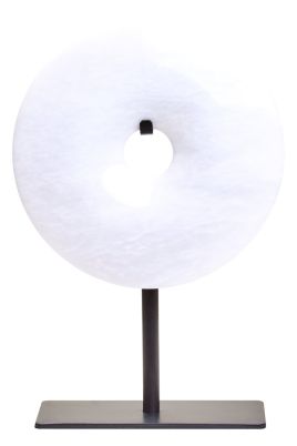 HAVERLYN Extra Small Round Marble Disc Sculpture - White