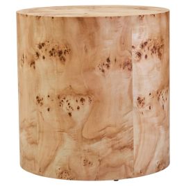 CARDENNE Round Wooden Side Table - Light Oak