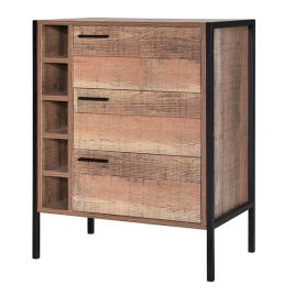 Hoxton Industrial Chic 2 Door Wine Racks - Wood Effect