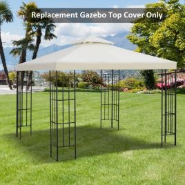 Gazebo Replacement Canopy 3x3m - Cream White