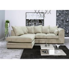 CASPER Fabric 4 Seater L Shaped - Right Hand Facing Corner Sofa - Beige