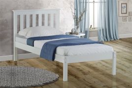 Birlea Denver Low End Wood White Bed Frame - Single 3ft
