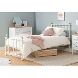 Birlea Jessica 90cm Single Cream Metal Bed