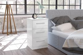 Lynx 3 Drawer Bedside Table - White