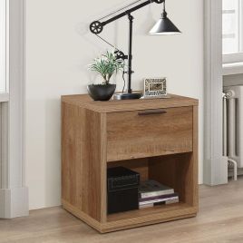 Birlea Stockwell 1 Drawer Bedside Table - Rustic Oak