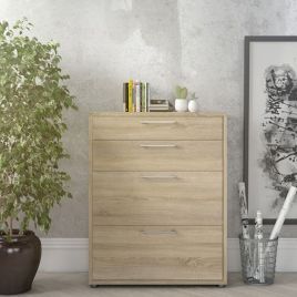 Milton Office File Drawers Storage With 4 Drawers - Oak