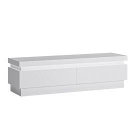 Newry High 2 Drawers Tv Cabinet with LED Lights - White
