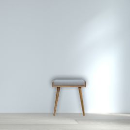 Tray Style Design Upholstered Tweed Footstool - Grey