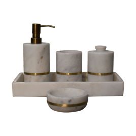 5Pc Brass Inlay Bathroom Set