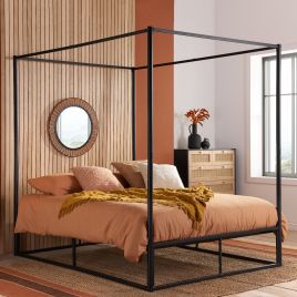Farringdon Metal Frame Poster Design Black Bed - Standard Double 4ft6