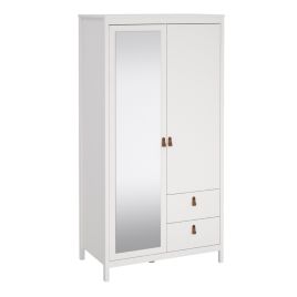 Wardrobe - BURNLEY 2 Door Wardrobe White 102.3cm