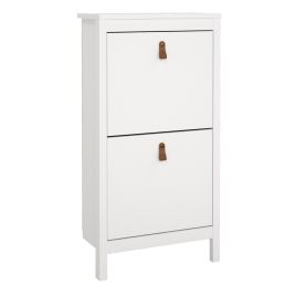 Chappell Sleek Design Shoe Cabinet 2 Flip Down Doors - White