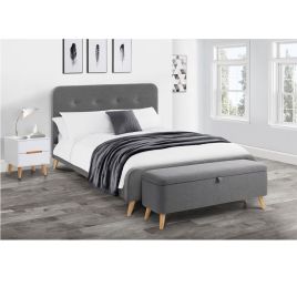 Astrid Linen Fabric Blanket Storage Box - Grey