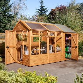 ORMSBYNE Garden Potting Shed with Store 12x 6 - Light Oak