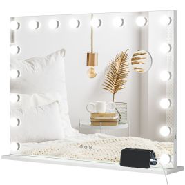 HERON Hollywood Vanity Mirror with Lights Large 80x62 cm Lighted Makeup White