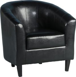 Tempo Tub Chair - Black Faux Leather