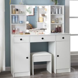 Dressing Table - CARLOS 3 Drawer Dresser White 59.944cm