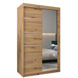 Sliding Wardrobe - VICENZA II 2 Door Mirrored Wardrobe Oak Artisan 120cm