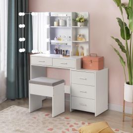 Dressing Table - TESSA Dresser White 110cm