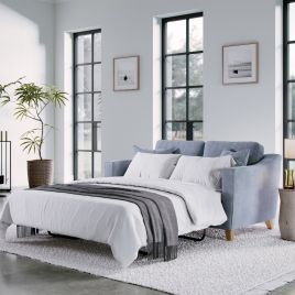 2 Seater Sofabed - KRISTY Fabric - Light Blue