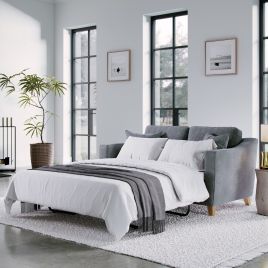 2 Seater Sofabed - KRISTY Fabric - Light Grey