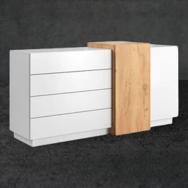 Pantheon Haven Chest with 4 Drawers - Oak and White
