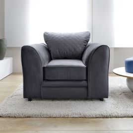 Chic Velvet Armchair - Dark Grey