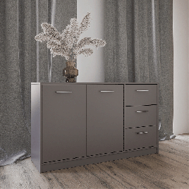 KIRKLEES 2 Door Sideboard with 3 Drawers - Grey