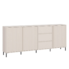 AURELITH 3 Doors Sideboard with 3 Drawers - Beige