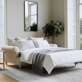 2 Seater Sofabed - LUXE Fabric - Light Beige