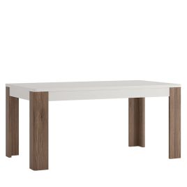 Toronto 160cm Dining Table - White with San Remo Oak inset