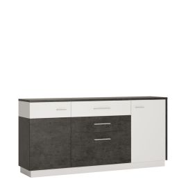 Zingaro 2 door 2 drawer 1 compartment sideboard - Slate Grey and Alpine White