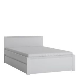 Small Double Bed - NOVELLE 4ft Wooden Bed with Trundle Alpine White