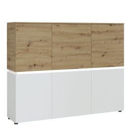 Luci Bright Luci 6 door cabinet (including LED lighting) in White and Oak - Artisan Oak/Alpine White