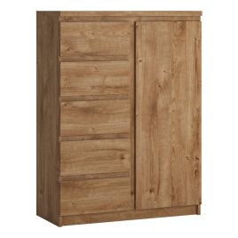 Oak Finish Chest of Drawers - FABIA Medium Chest 5 Drawers