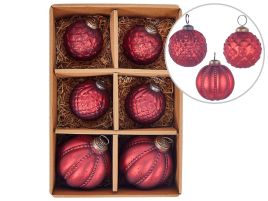 Argentin Christmas Baubles Set of 6 - Red